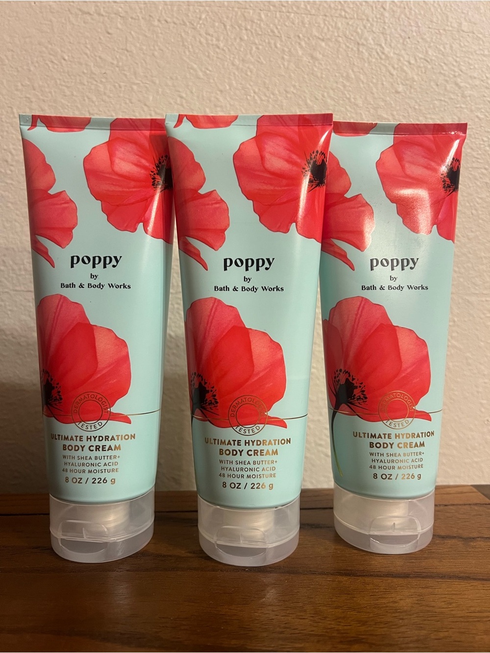 Bath & Body Works Poppy Body Cream, Set of 3, New